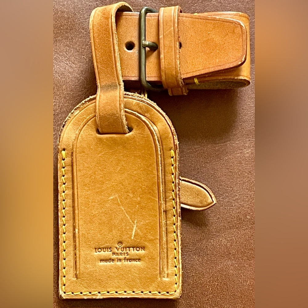 100% Authentic, Louis Vuitton, Vachetta Luggage Tag & Poignant Set,Preloved 😻💖